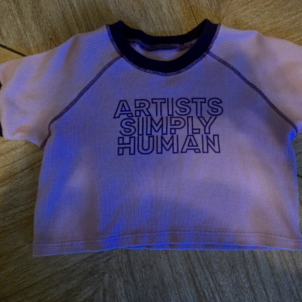 Artists Simply Human Purple Adult CROP Tshirt